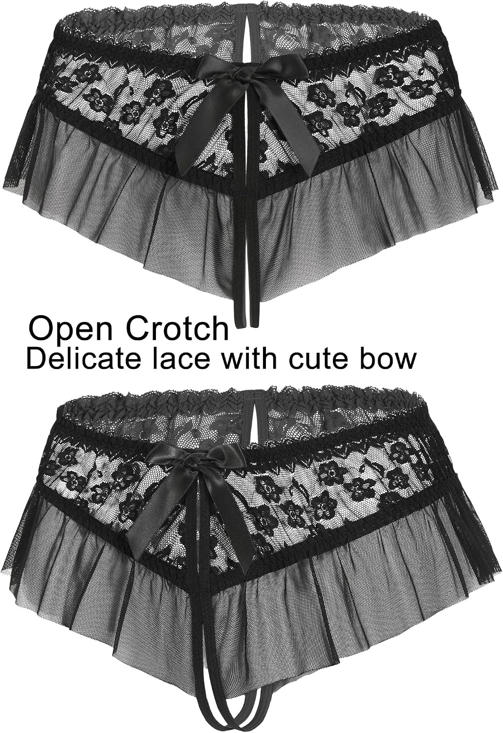 Avidlove Sexy Panties for Women Bikini Underwear Floral Lace Briefs with Cute Bow Center 1-4 Pack