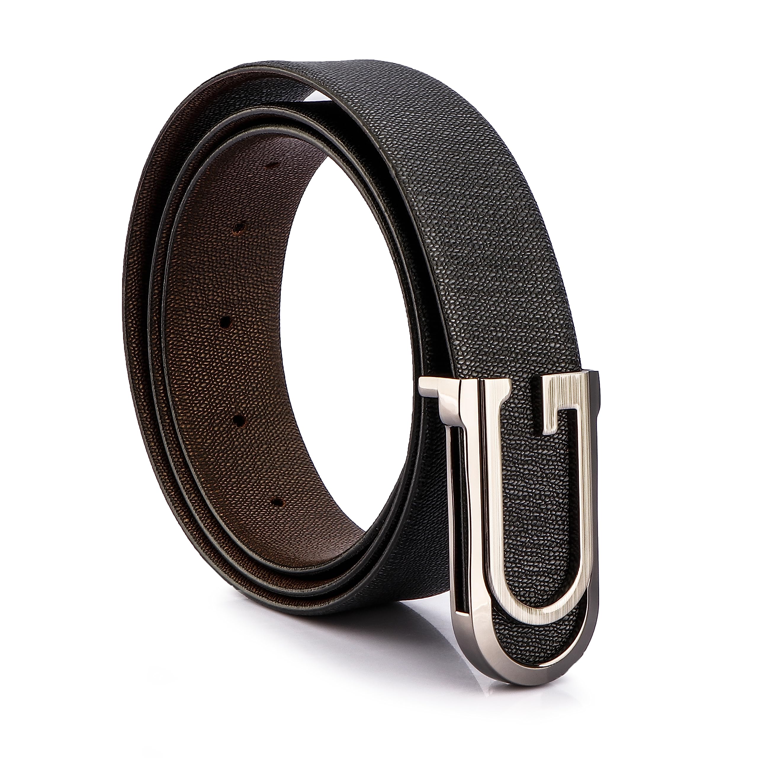 Pure Italian Leather Belt for Formal Wear Casual Branded Black Color For Men-image-47