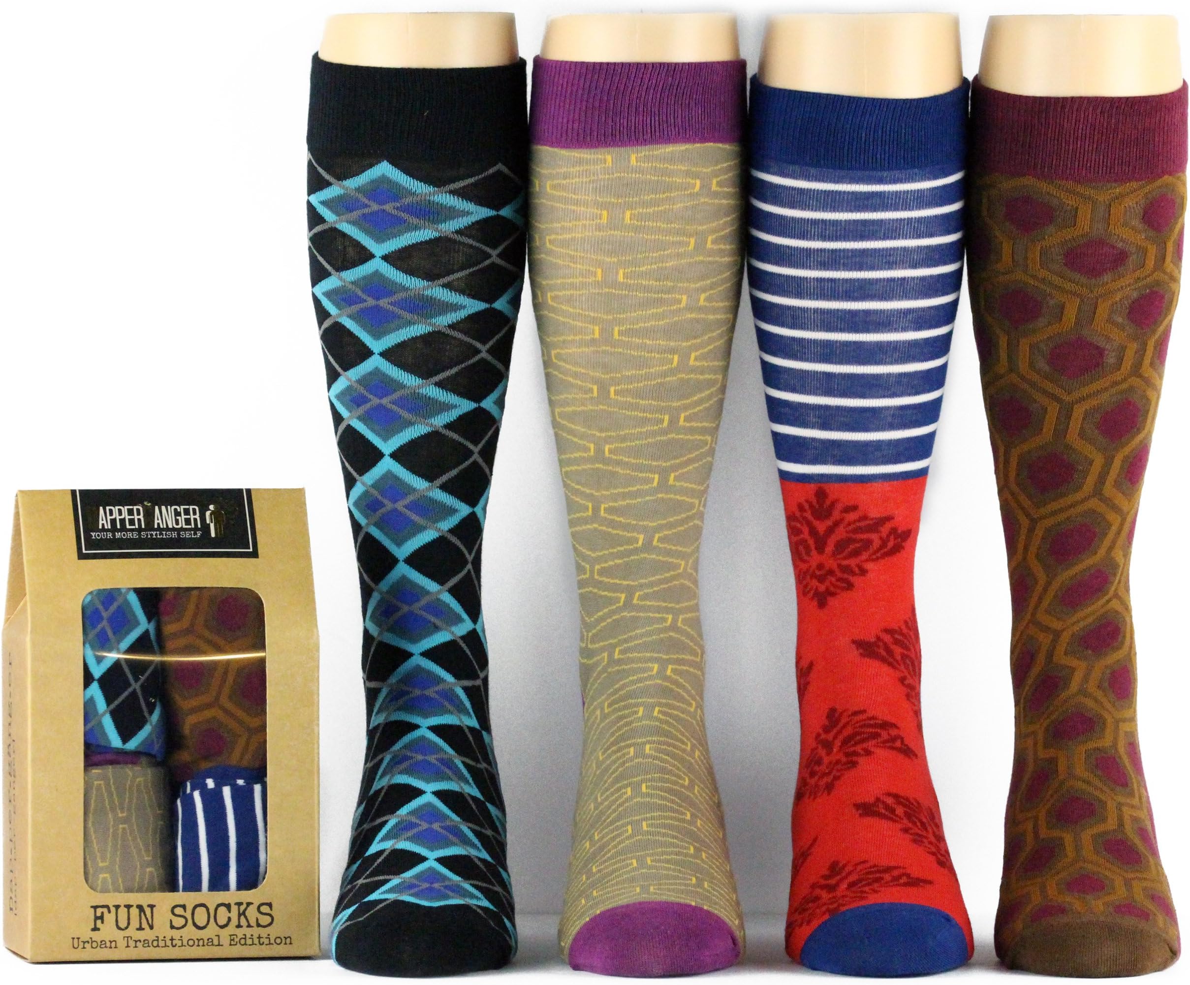 Mens Colorful Socks for Men Fun Happy Funky Crazy Socks By DapperGanger