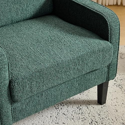 Miniatura 36 de VINGLI Silla decorativa moderna de mediados de siglo, sillas decorativas de tela beige para sala de estar, sillón tapizado, sofá con brazos