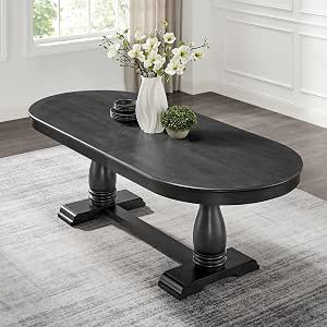 Amazon.com - JURMALYN 94.06" Oval Dining Table for 6 8 10 Solid Wood ...