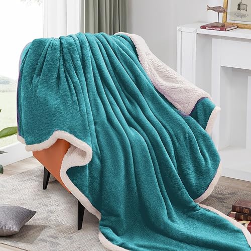 Miniatura 7 de BEAUTEX Manta de forro polar sherpa, manta y manta de franela suave y esponjosa, mantas mullidas y acogedoras para sofá, cama, sofá para adultos (50