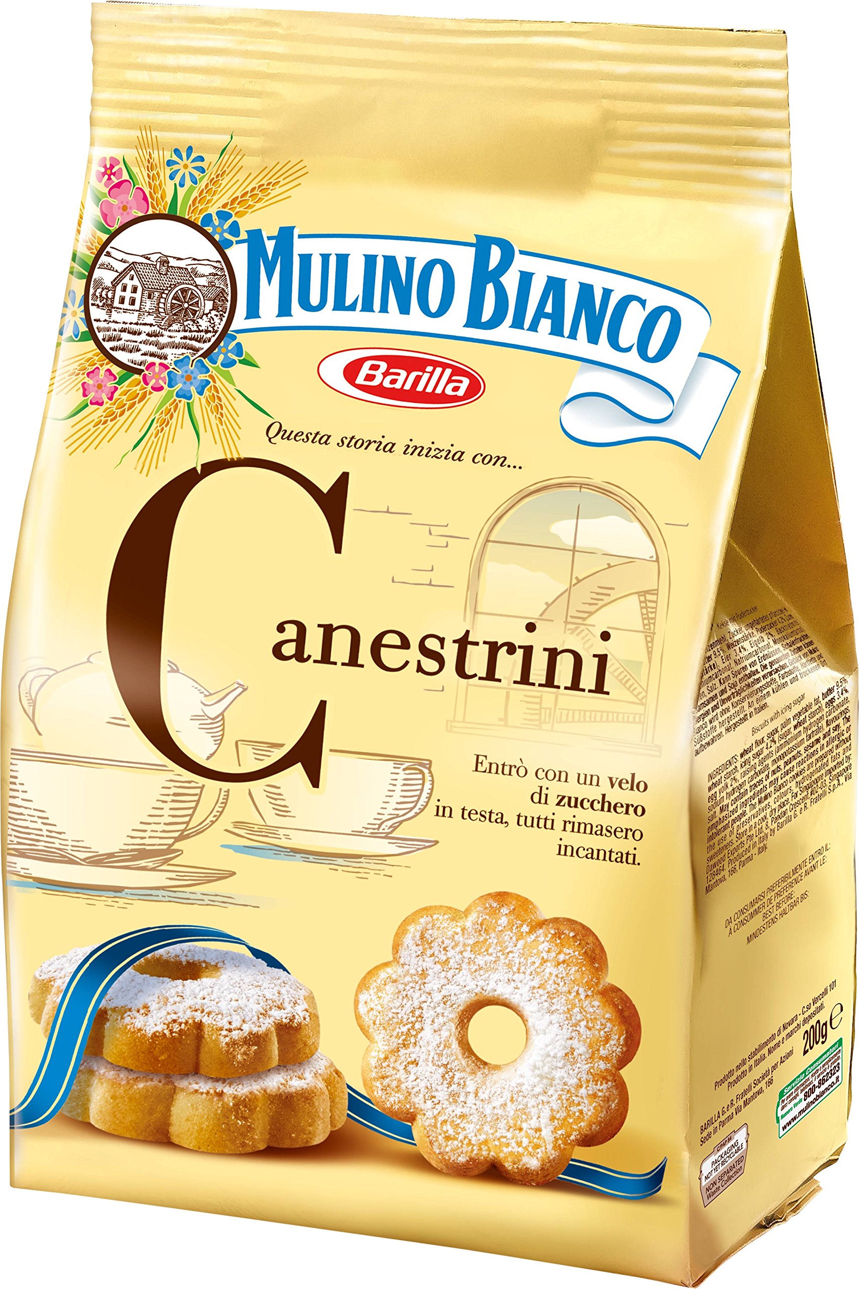 Mulino Bianco Canestrini - Galletas de mantequilla (200 g, 10 unidades)