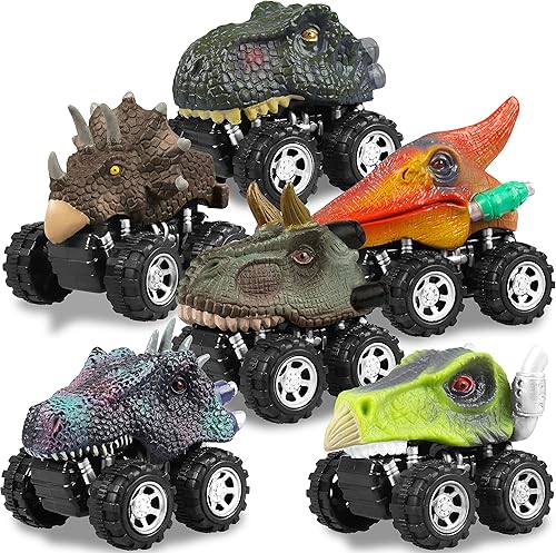 Miniatura 1 de Juguetes de dinosaurio para niños, juego de juguetes de dinosaurio para niños, vehículos de tracción para juegos de dinosaurios T-Rex, regalos de