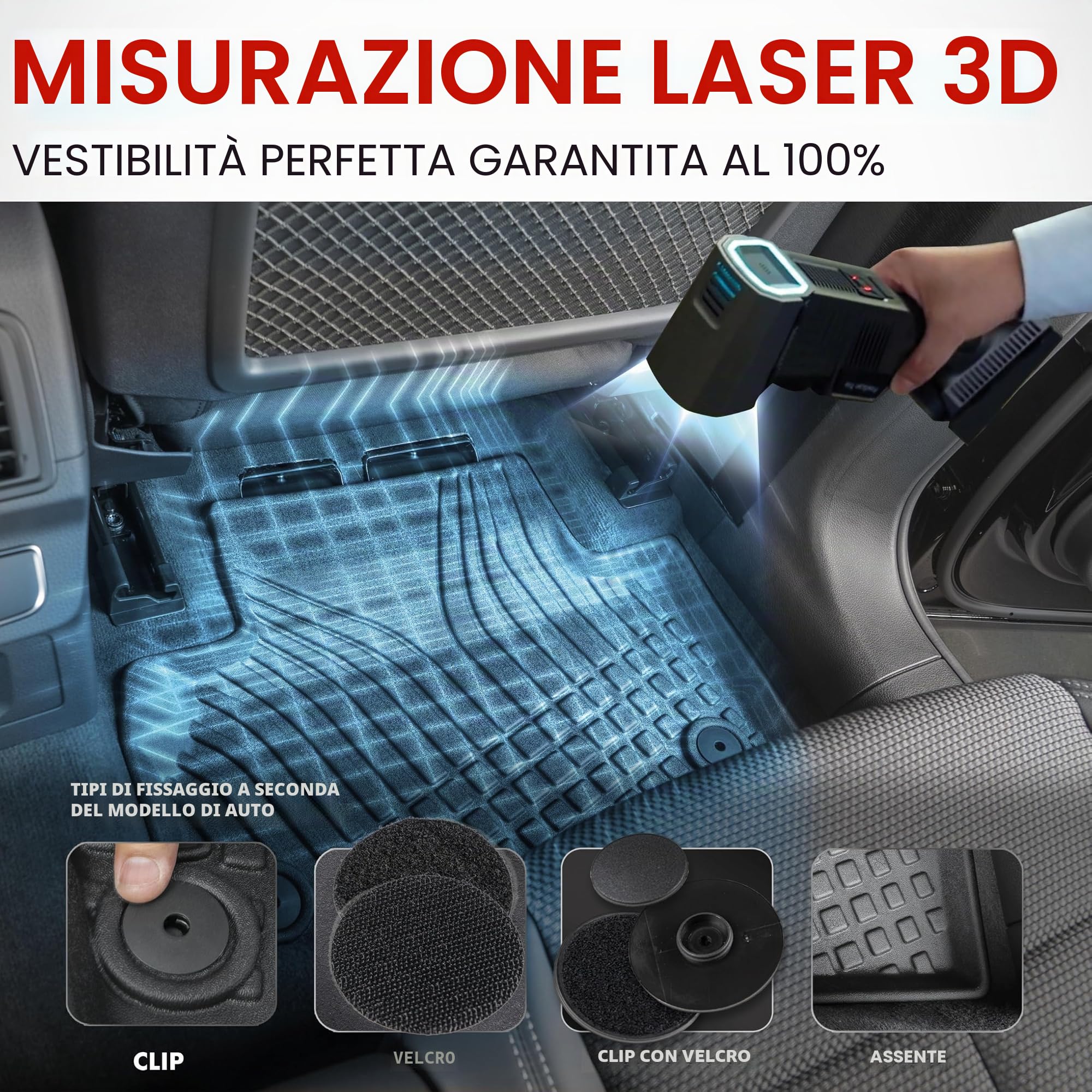 WALSER tappetini premium per auto compatibili con BMW X1 (F48) 11/2014-Oggi, X2 (F39) 11/2017-Oggi, tappetini in gomma per auto 100% su misura - made in EU