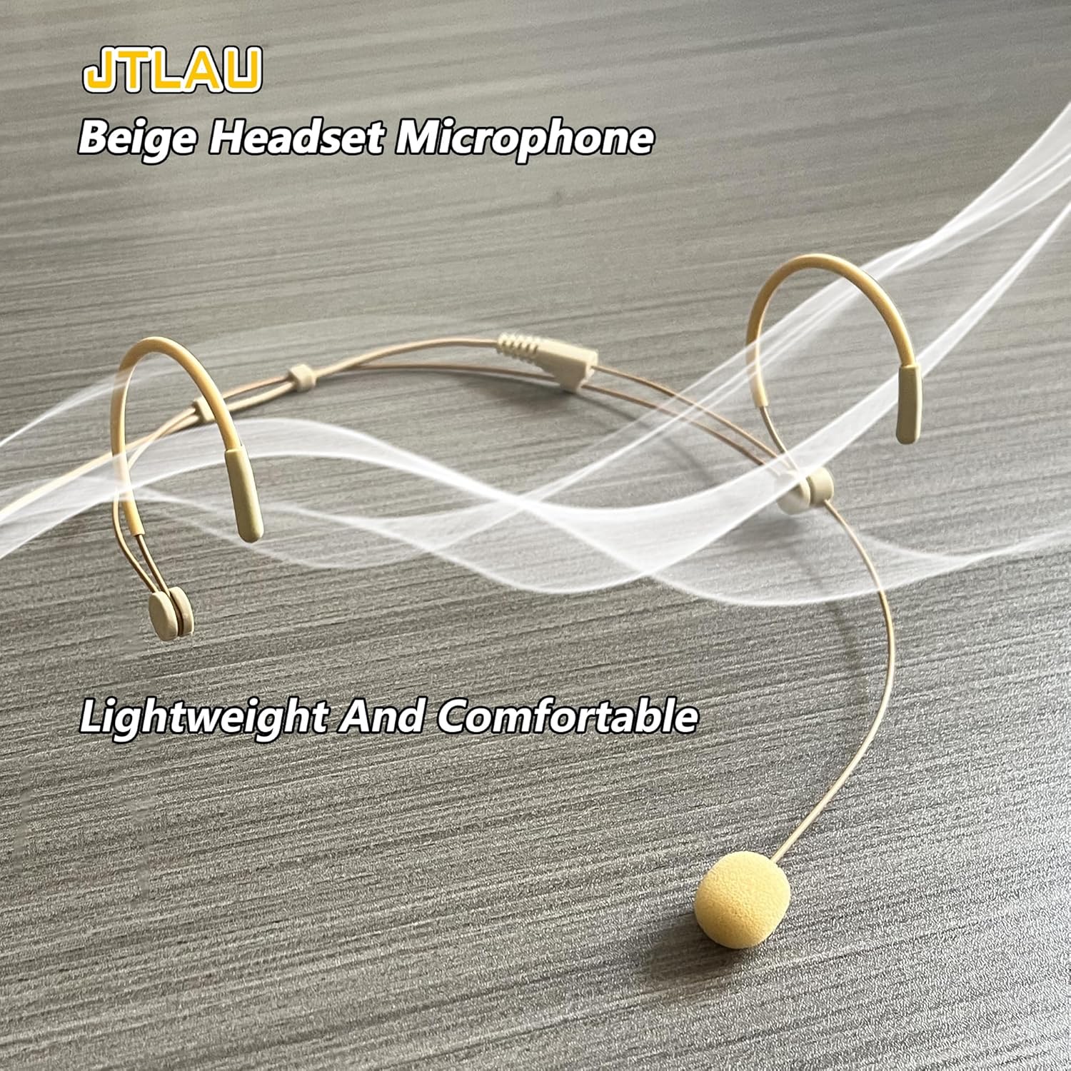 Headworn/Headset Microphone Wired, Dual Over-Ear Headset Mic, Condenser Headset Mic Compatible with Shure Microphone Wireless Systems, Ideal for Lectures, Actors, Theater - Beige - Image 7