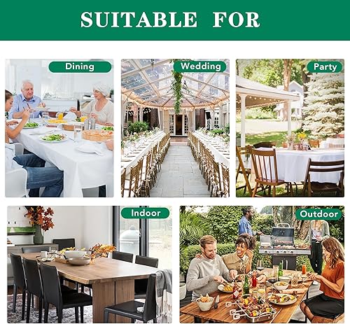 Miniatura 9 de Biscaynebay Manteles redondos de tela texturizada de 70 pulgadas, mantel natural resistente al agua, manteles circulares plegables para comedor,