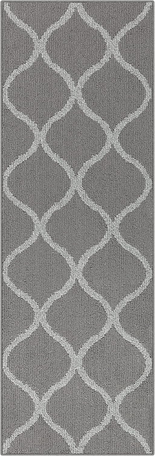 Maples Rugs Rebecca Contemporary Runner Rug Non Slip Hallway Entry Carpet [Made in USA], 1'9" x 5', True Grey