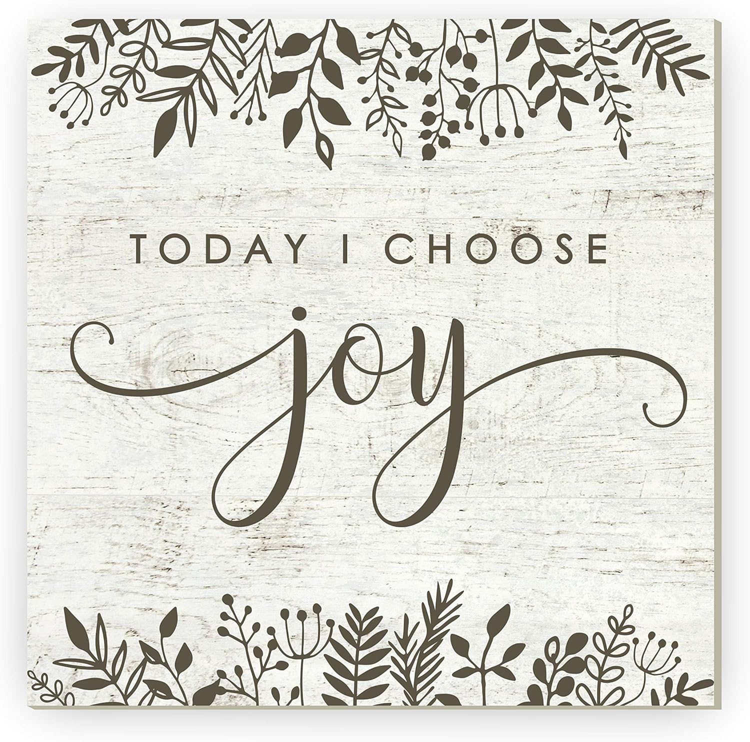 Today I Choose Joy Rustic Framed Wood Farmhouse Wall Sign 12x12 (Frame Included)