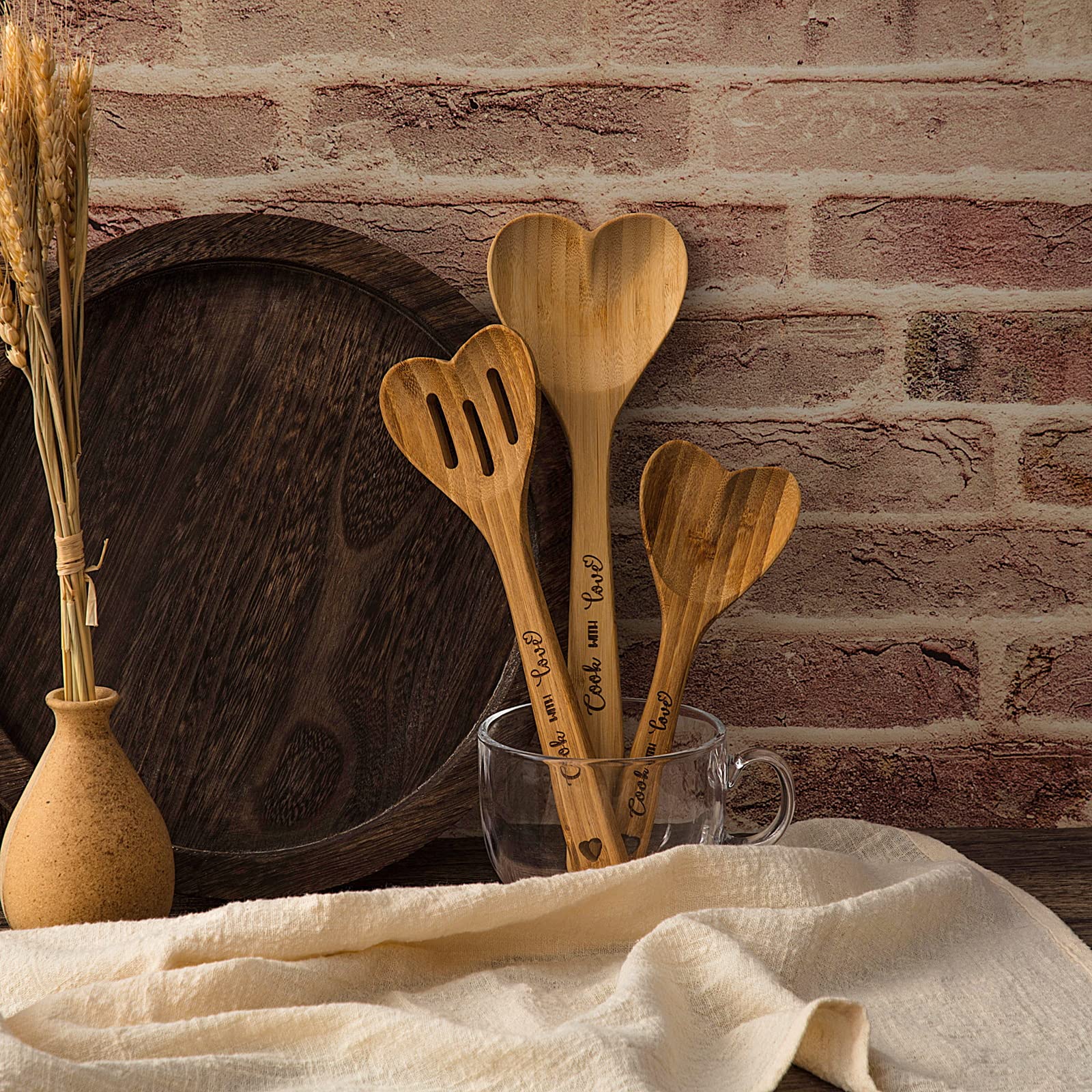 Bambus-Löffel In Herzform 30,5 Cm – Herzlöffel Aus Holz, Für Küche & Als Geschenk