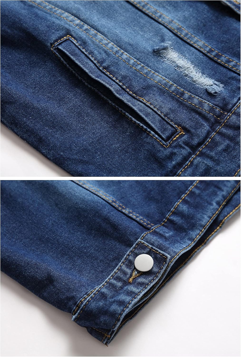 LZLER Hoodie Jean Jacket for Men,Casual Slim Fit Men's Denim Jacket with Hood - Image 6