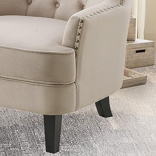 Miniatura 14 de Rosevara Atlas - Silla decorativa moderna de mediados de siglo, sillón tapizado con cojín suave para sala de estar, dormitorio y espacios pequeños