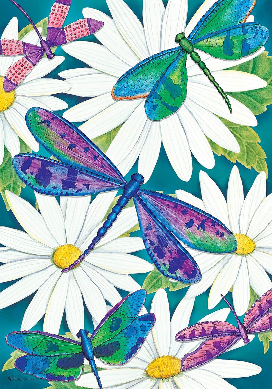 Custom Decor Dragonflies - Standard Size, 28 x 40 Inch, Decorative Double Sided, Licensed and Copyrighted Flag - Printed in The USA Inc.