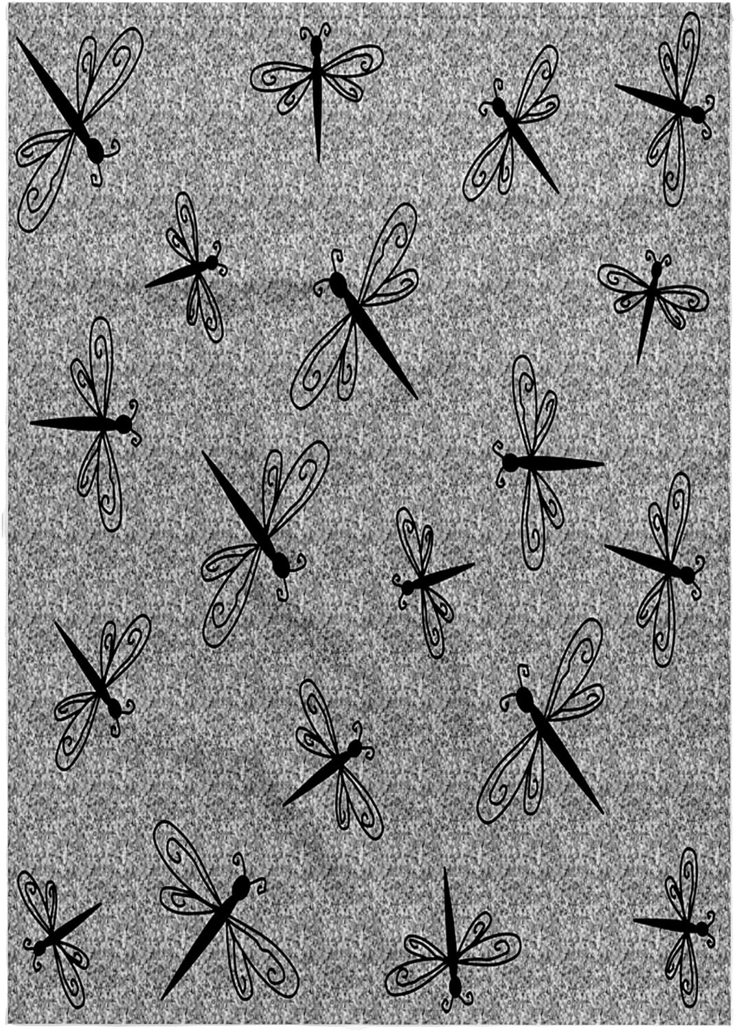 3dRose Dancing Dragonflies on Grey Granite Print 22x30 Bath Hand Pool Towel