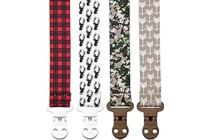 Baby Pacifier Clip Set of 4 Hunting Adventure