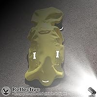 Vista 6 de Impermeable para perro con poncho con capucha, chaqueta de lluvia amarilla ajustable de alto reflejo, con agujero para correa para perros pequeños