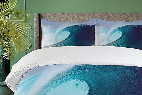 Miniatura 398 de Ambesonne Juego de funda de edredón de brújula, ilustración de mapa del mundo, marinero marítimo, equipo de vida monocromático, juego de ropa