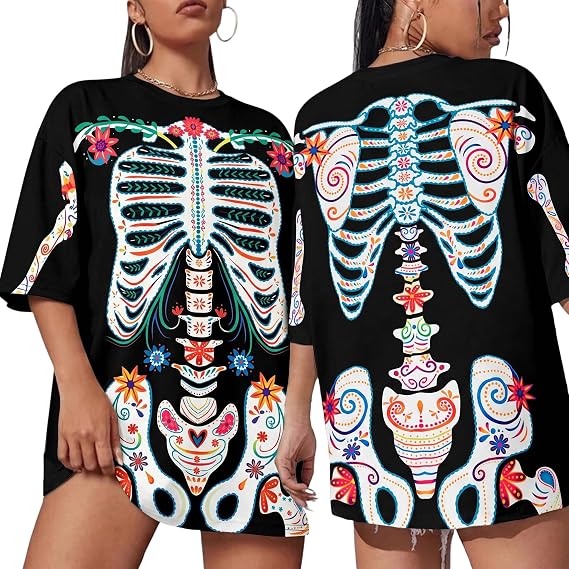 Day of The Dead Shirts for Women Día De Los Muertos Sugar Skull Tee
