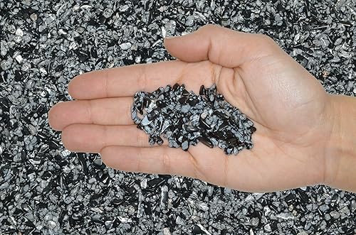 Miniatura 6 de Fantasia Materiales 1 libra de piedras de obsidiana de copo de nieve con tarjeta de identificación