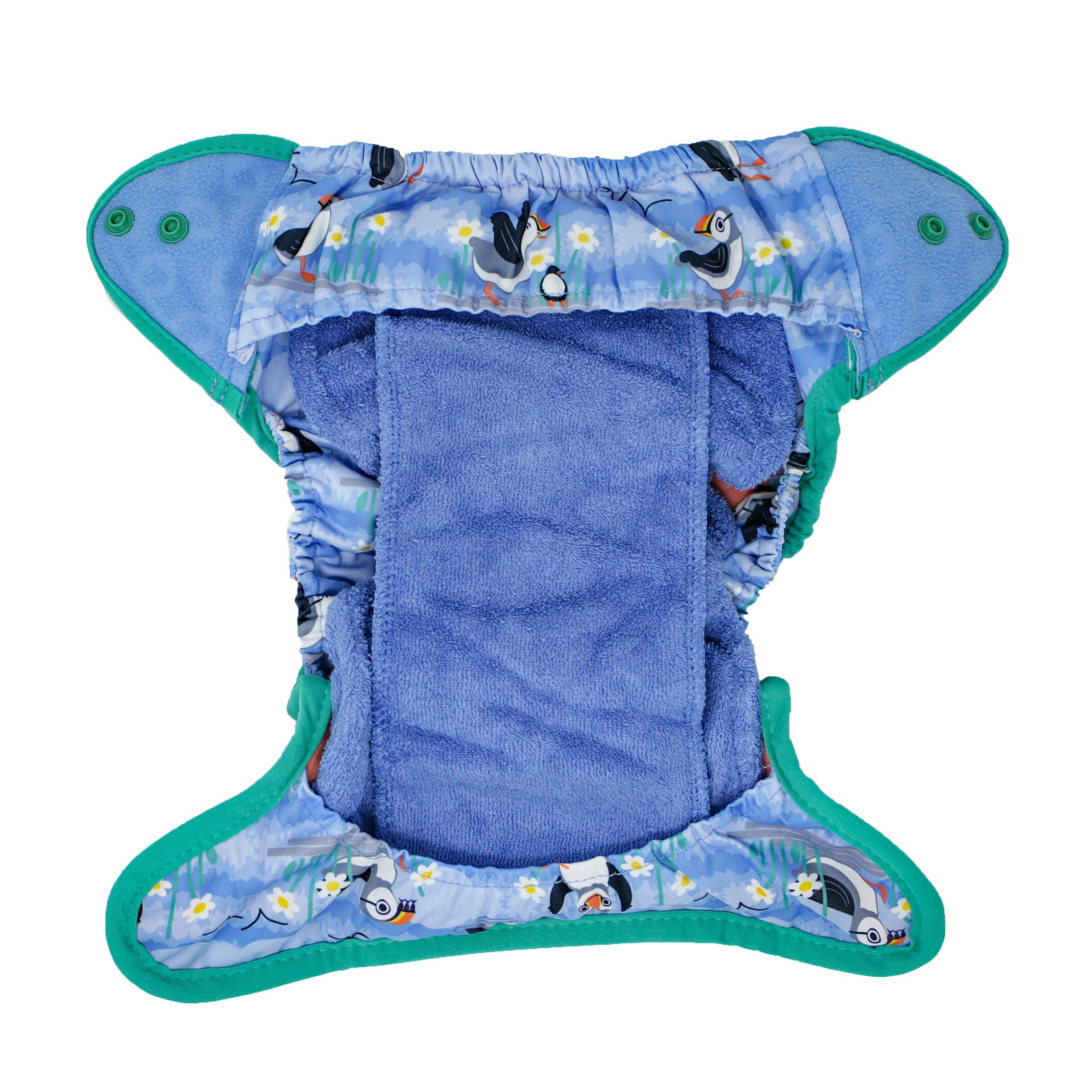 Pop-in singolo stampato tutto popper pannolino blu Puffin