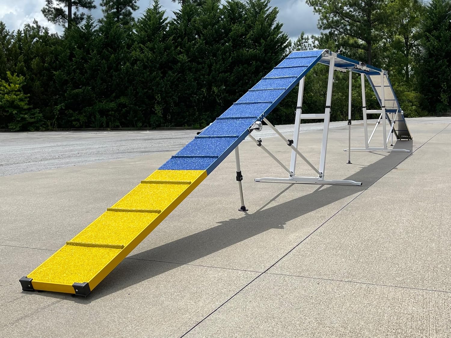 12' Agility Dog Walk with Rubber Surface, Aluminum Board, Painted Metal Frame and Bases, AKC Standard