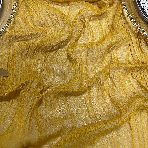 Miniatura 7 de EHLDekol Camino de mesa de gasa de gasa, decoración de boda, arco drapeado, gasa para centro de mesa, camino de despedida de soltera (amarillo