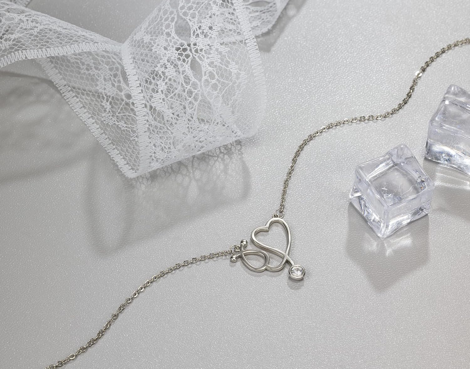 Nurse Appreciation Gifts - Nurses Week Gifts 2025 for Women - Sterling Silver Stethoscope Necklace for Nurse New Nurses Nursing Students Graduation Gift - Image 4