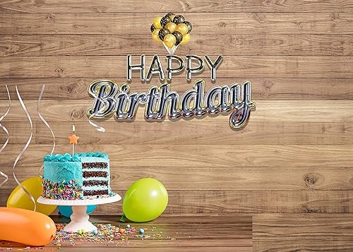 Miniatura 7 de LYWYGG Telón de fondo de madera de 7 x 5 pies, fondos de baby shower, decoraciones de fiesta, accesorios para estudio para fotógrafos, fondo de