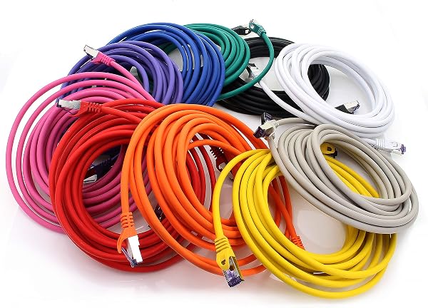 1aTTack.de 10x 0.5 M CAT7 Netzwerkkabel - 10 Gigabit - RJ45 Patchkabel Ethernet Kabel (SFTP PIMF LSZH CU) - für DSL LAN Switch Modem Router Patchpanel CAT7 CAT6 CAT5 - Mehrfarbig - 3
