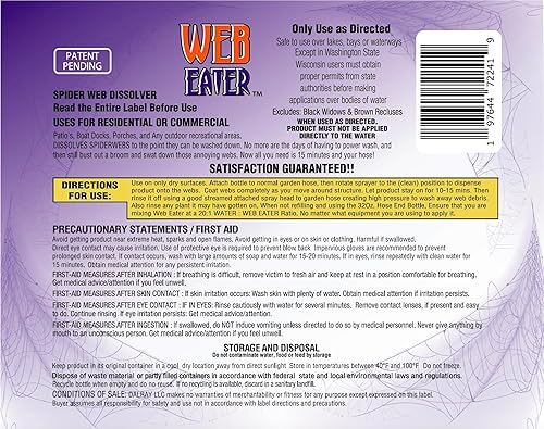 Miniatura 10 de Recarga de 1 galón  Control de plagas de arañas  Disolvente de tela  Disuasorio de arañas