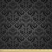 Vista 114 de Ambesonne Tela de Mariposas por Yarda, Patrones de Mariposas Estacionales Alegres Selva Tropical Naturaleza Salvaje Ilustración, Tela Decorativa