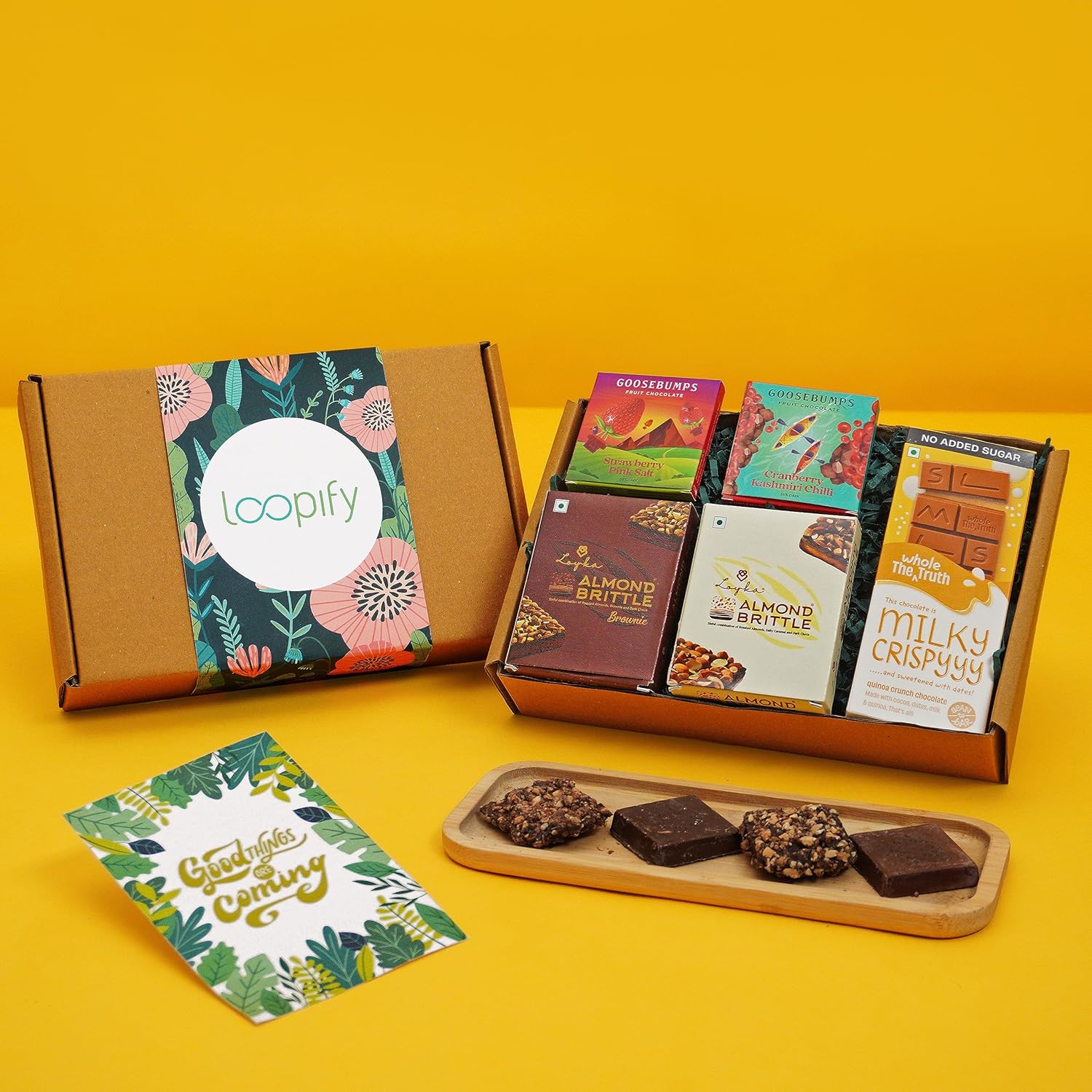 Loopify Sweet Treats Chocolate Gift Hamper - 2 Dark Chocolates, 2 Mini ...