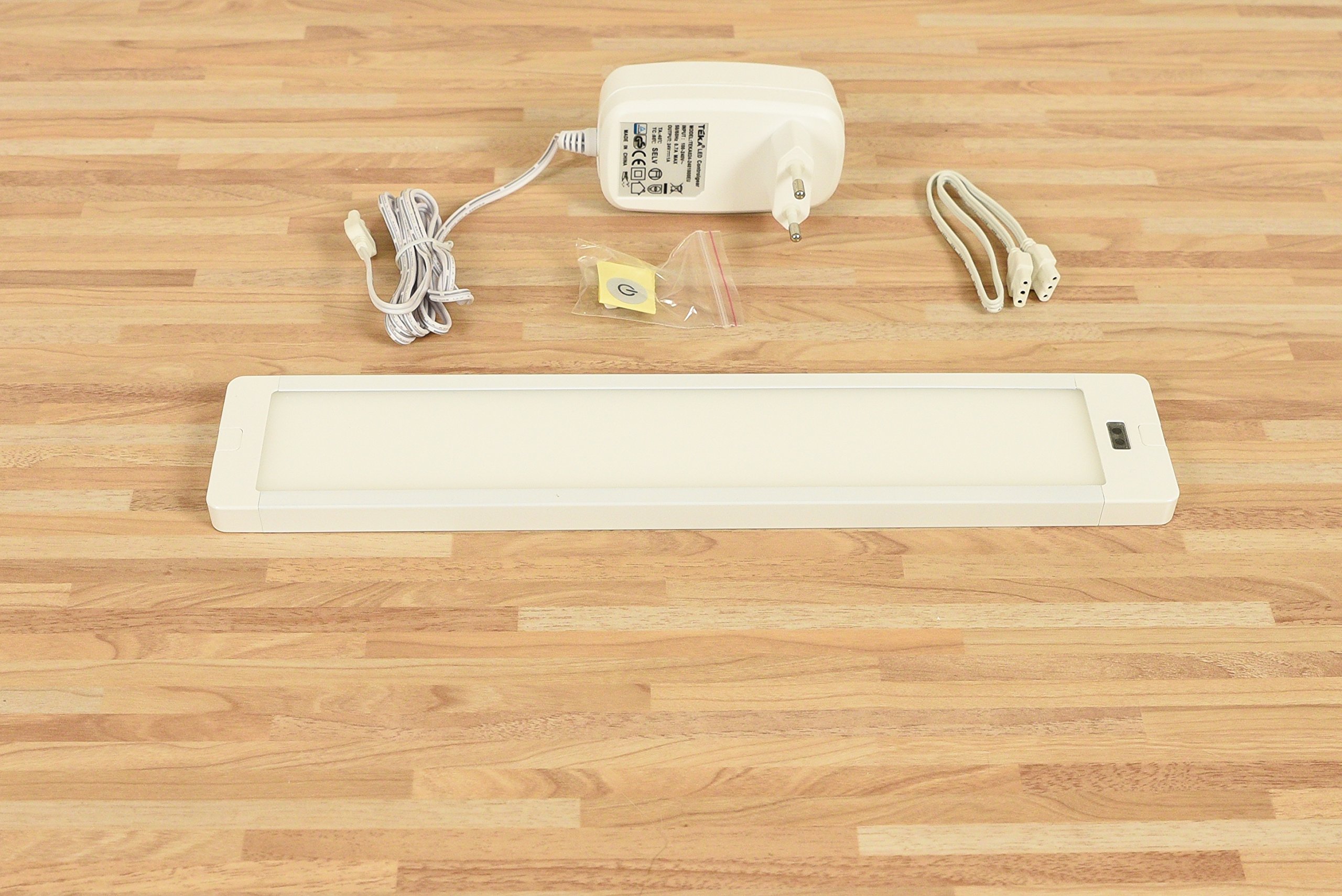 Dualux Neptune Réglette LED | Barre de lumière LED avec détecteur de mouvement, Très Clair et plat, idéal comme lampe de cuisine, blanc 30 cm