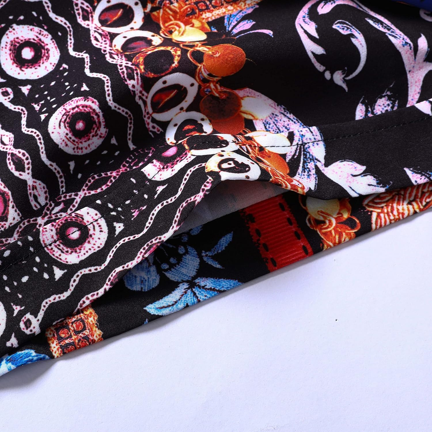 SheLucki Hawaiian Shirt for Men, Unisex Summer Beach Casual Short Sleeve Button Down Shirts, Printed Palmshadow Clothing - Image 7