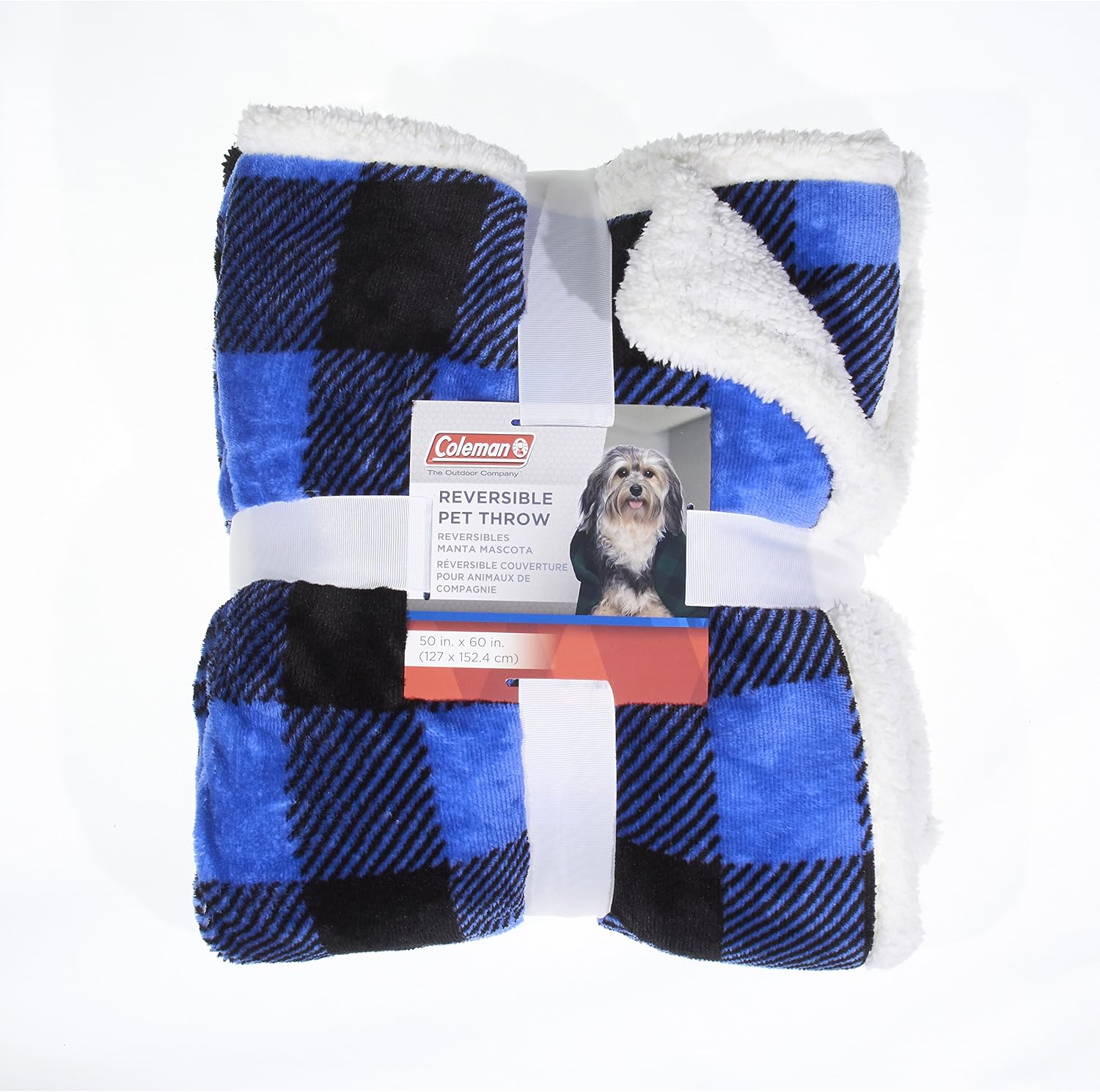 Coleman Versatile Reversible Pet Throw Blanket for Cats and Dogs 50"x60" Blue