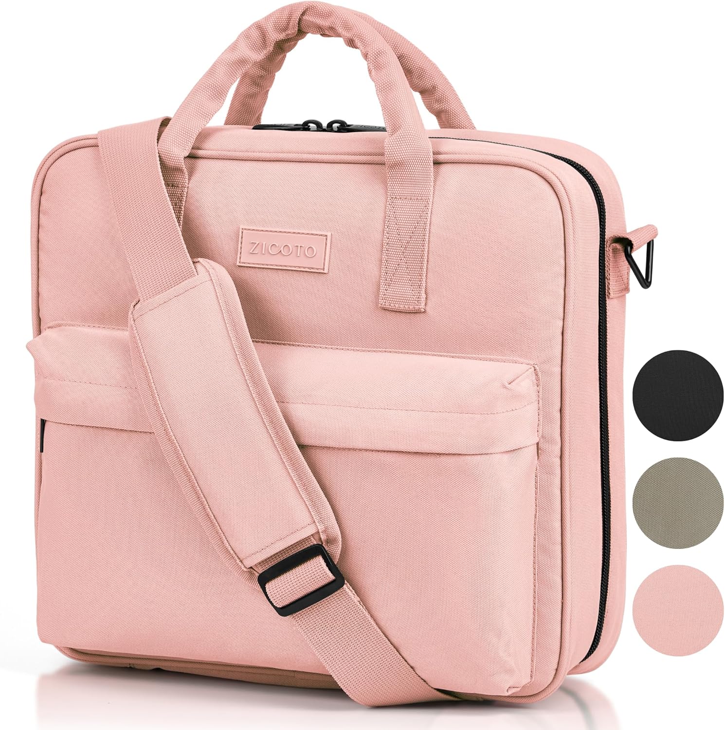 Sturdy 3 Ring Zipper Binder with Strap - 2" Binder with Pockets Holds 500 Sheets, Laptop & More - Durable & Easy to Carry