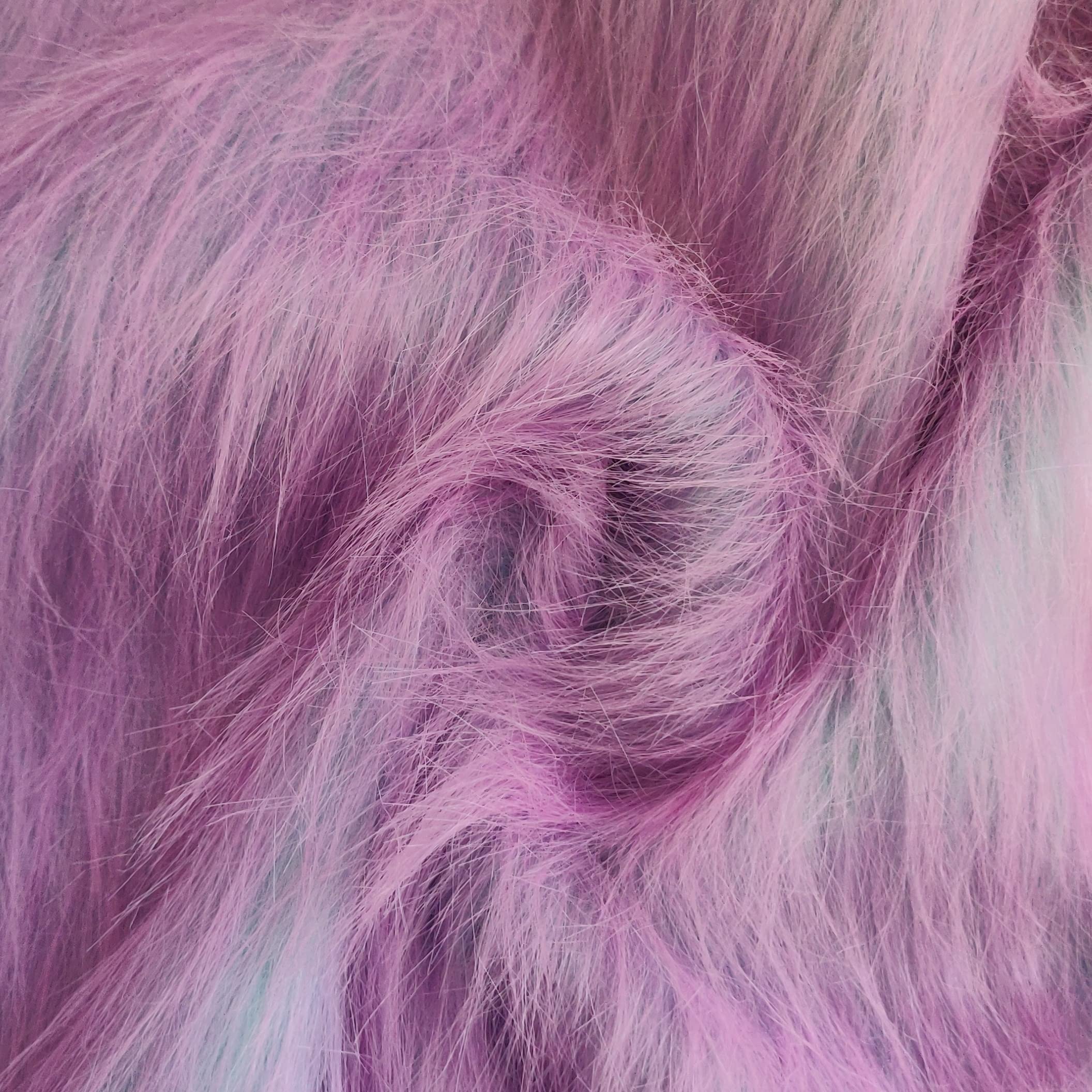 Super Luxury Faux Fur Fabric Material Long Bubblegum, 1/4Mtr 75cm x 50cm