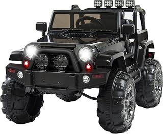 Best Choice Products 12V Kids Ride-On Truck w/ Spring Suspension, Parental Remote, Bluetooth Speakers, LED Lights - Black