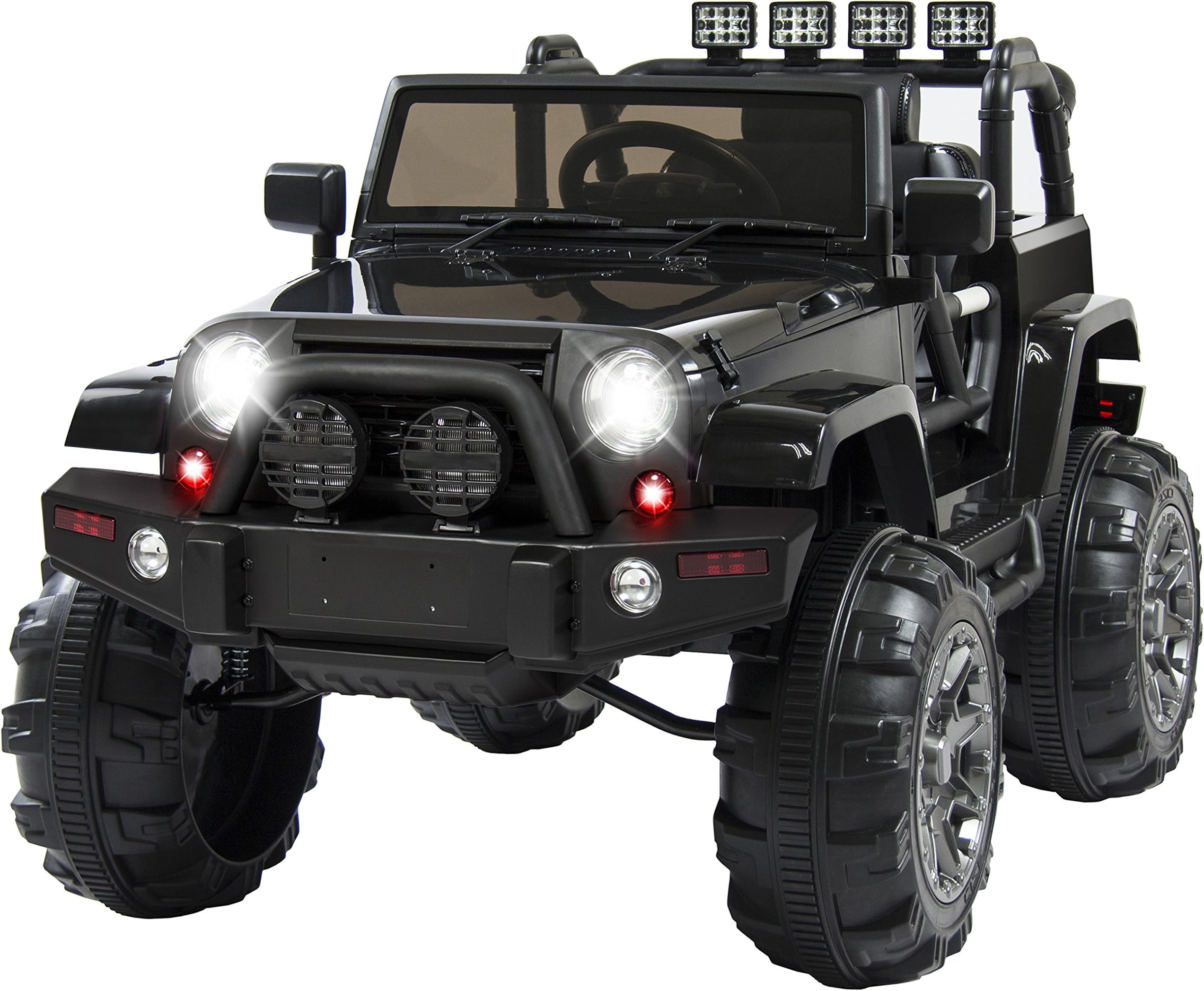 Best Choice Products Jumbo 12V Kids Electric Vehicle Toy Ride On Car with Parent Remote Control for Toddlers, Seat Harness, 65 lb Weight Capacity, Spring Suspension, 3.7 MPH Max Speed - Black