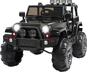 Best Choice Products Kids 12V Ride On Truck, Battery Powered Toy Car w/Spring Suspension, Remote Control, 3 Speeds, LED Lights, Bluetooth - Black