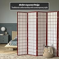Vista 61 de Red Lantern Panel de ventana Shoji de 6 pies de alto, divisor de habitación de 3 paneles de palisandro