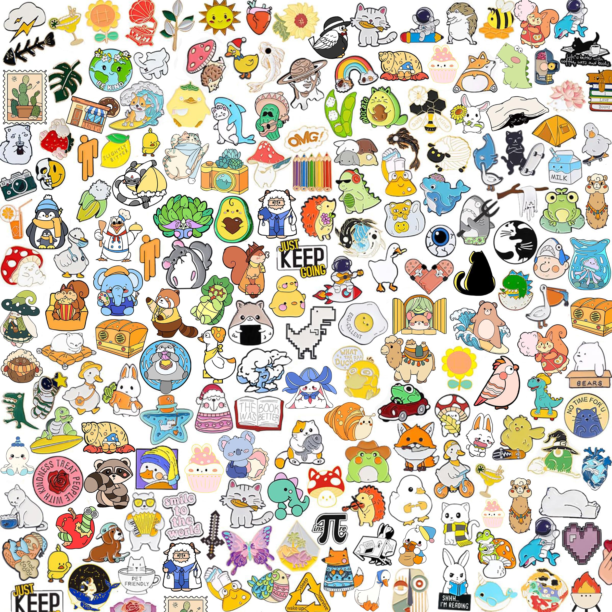 20/30/50/80 Mixed Enamel Brooch Bulk Set,Lapel Badges, Cartoon Plant Enamel Pin Sets, Funny Button Pins Jewelry for Backpack Cloths Hats Jacket Decoration