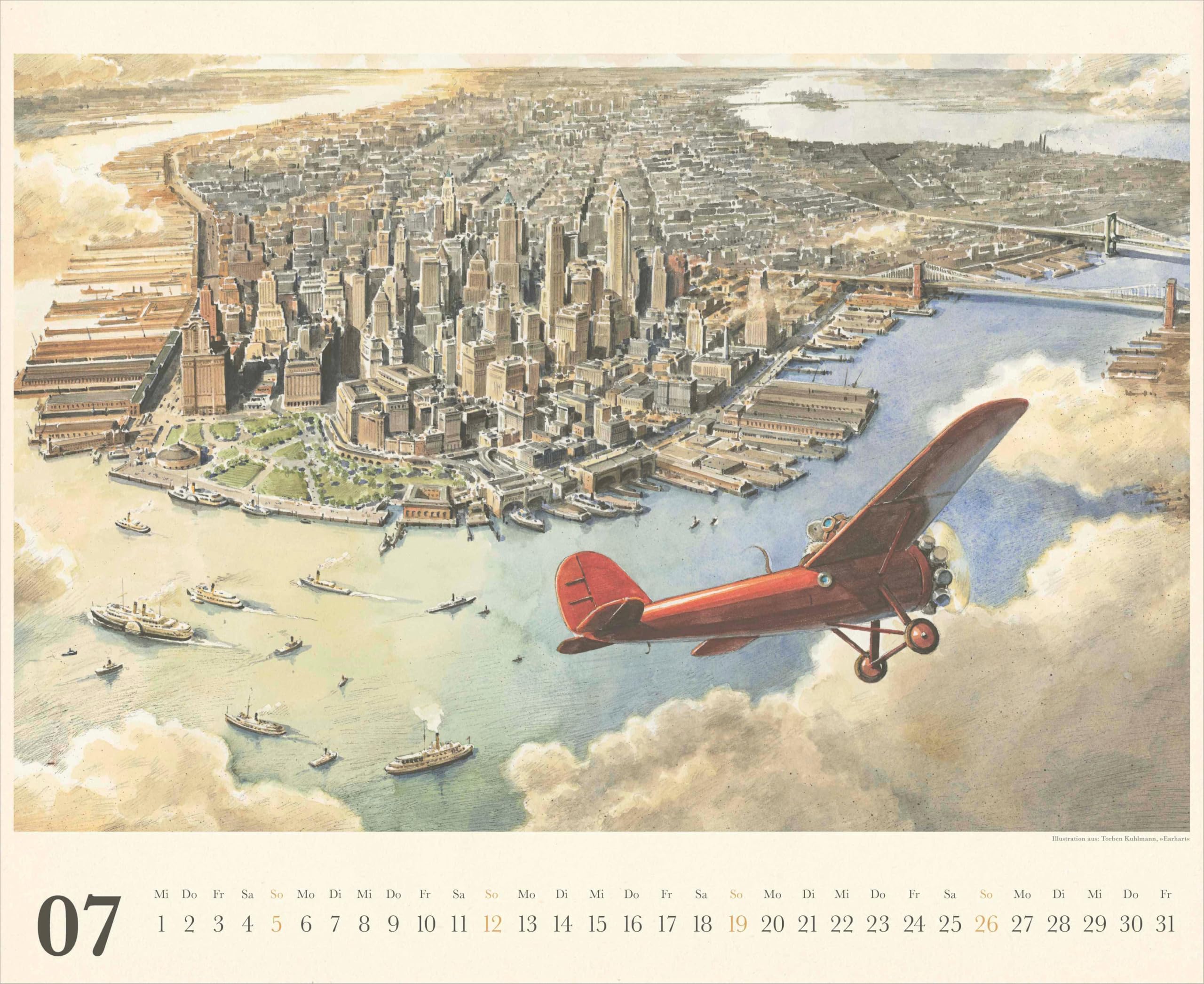 Calendrier Mural DUMONT 2026 – Aventures De Souris, Illustré Par Lindbergh, Armstrong, Edison, Einstein Et Earhart – 52 X 43 Cm