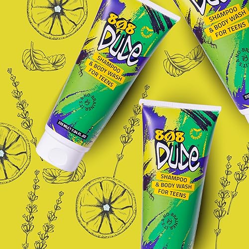 Miniatura 7 de Champú y gel de baño para adolescentes, niños y hombres  Ingredientes puros naturales y orgánicos  Elimina el olor corporal y los brotes de piel con