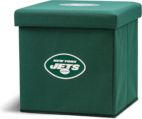 Franklin Sports NFL - Otomana de almacenamiento + contenedor  Contenedores organizadores plegables del equipo de fútbol de la NFL, decoración de
