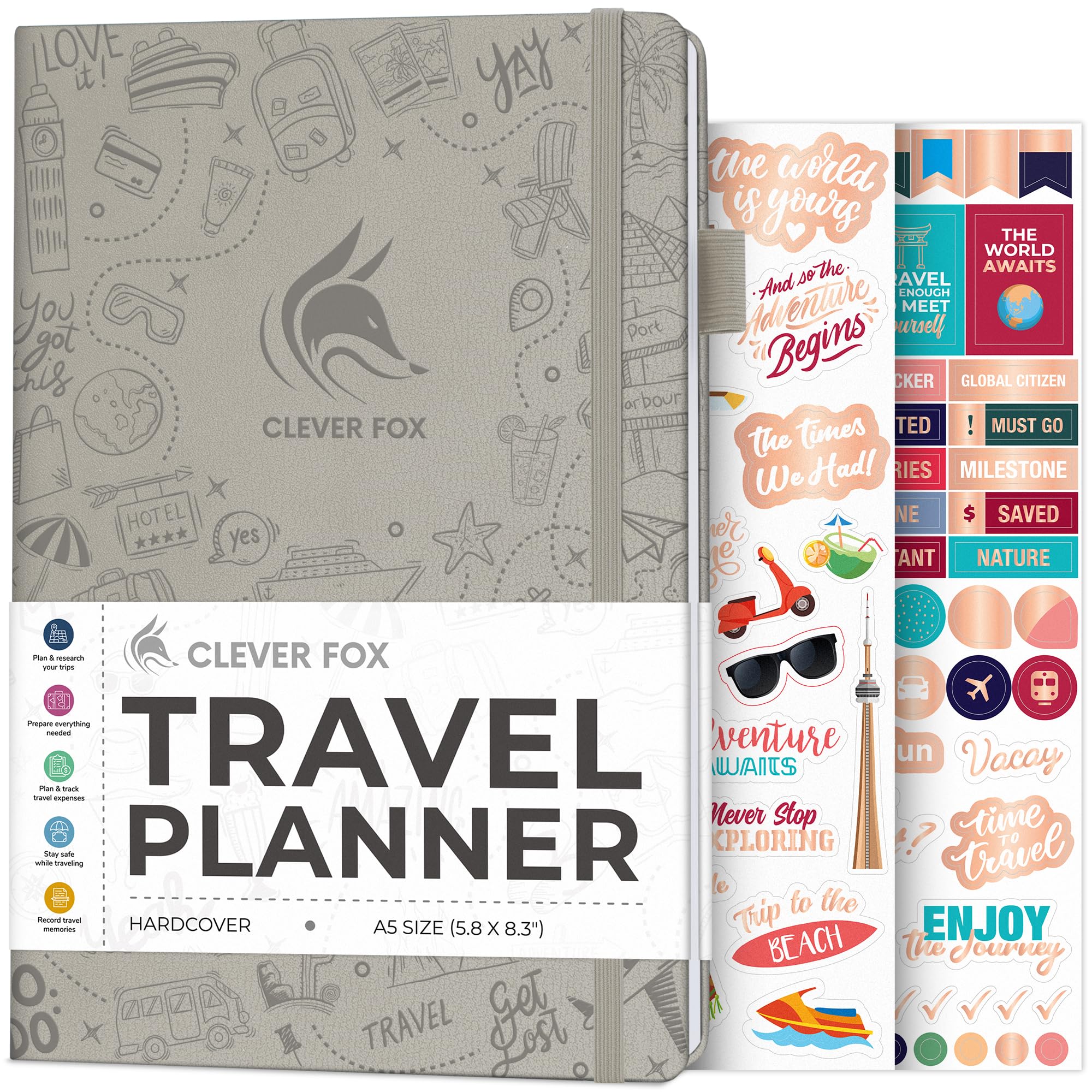 Clever Fox Travel Journal, Vacation Planner with Budget Plan, Packing List, Expense Tracker & Trip Journal