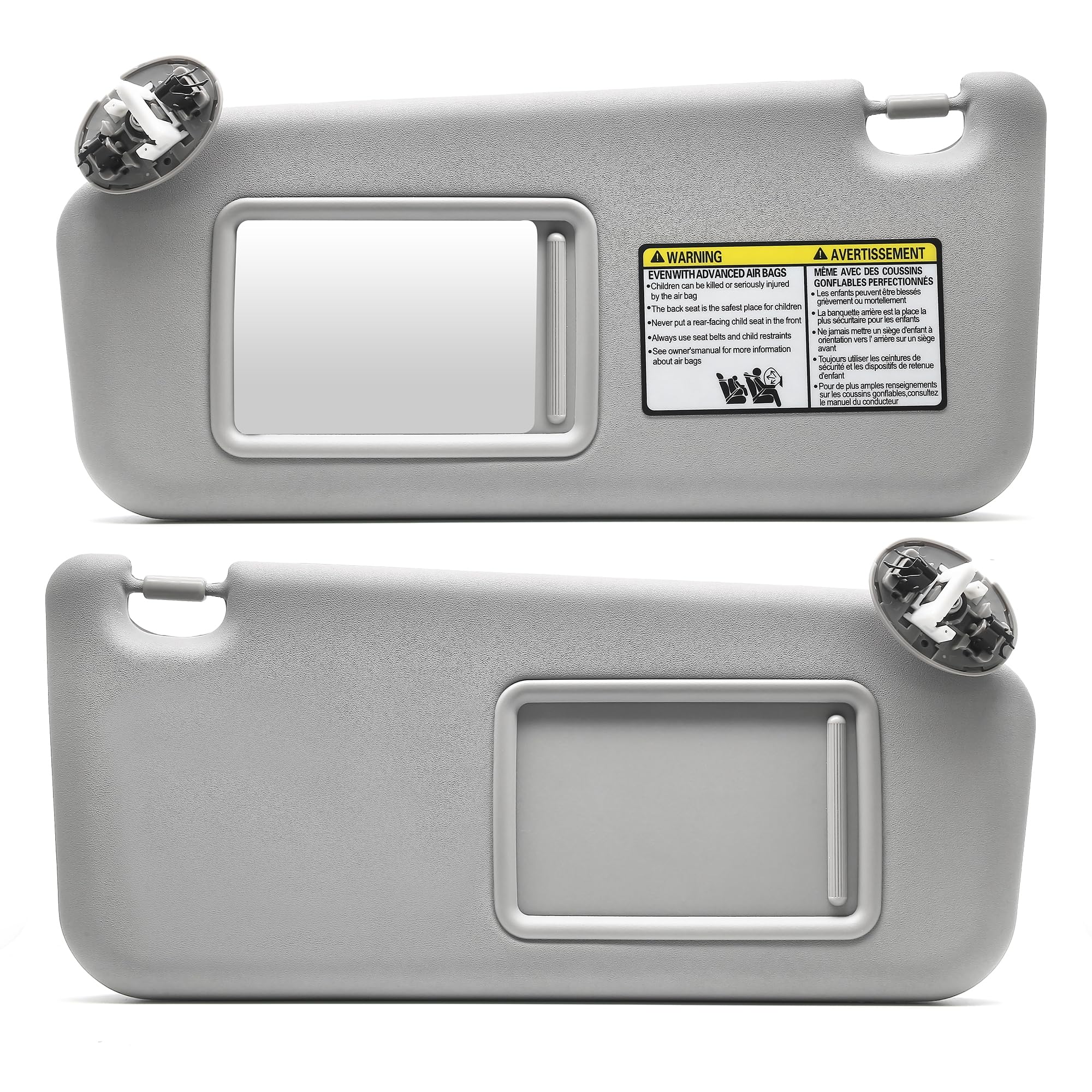 MZS Sun Visor Left Driver & Right Passenger Side Replacement Compatible with 2006-2013 RAV4 Replace 74320-42501-B2 74320-42500-B0 Without Sunroof (Gray)