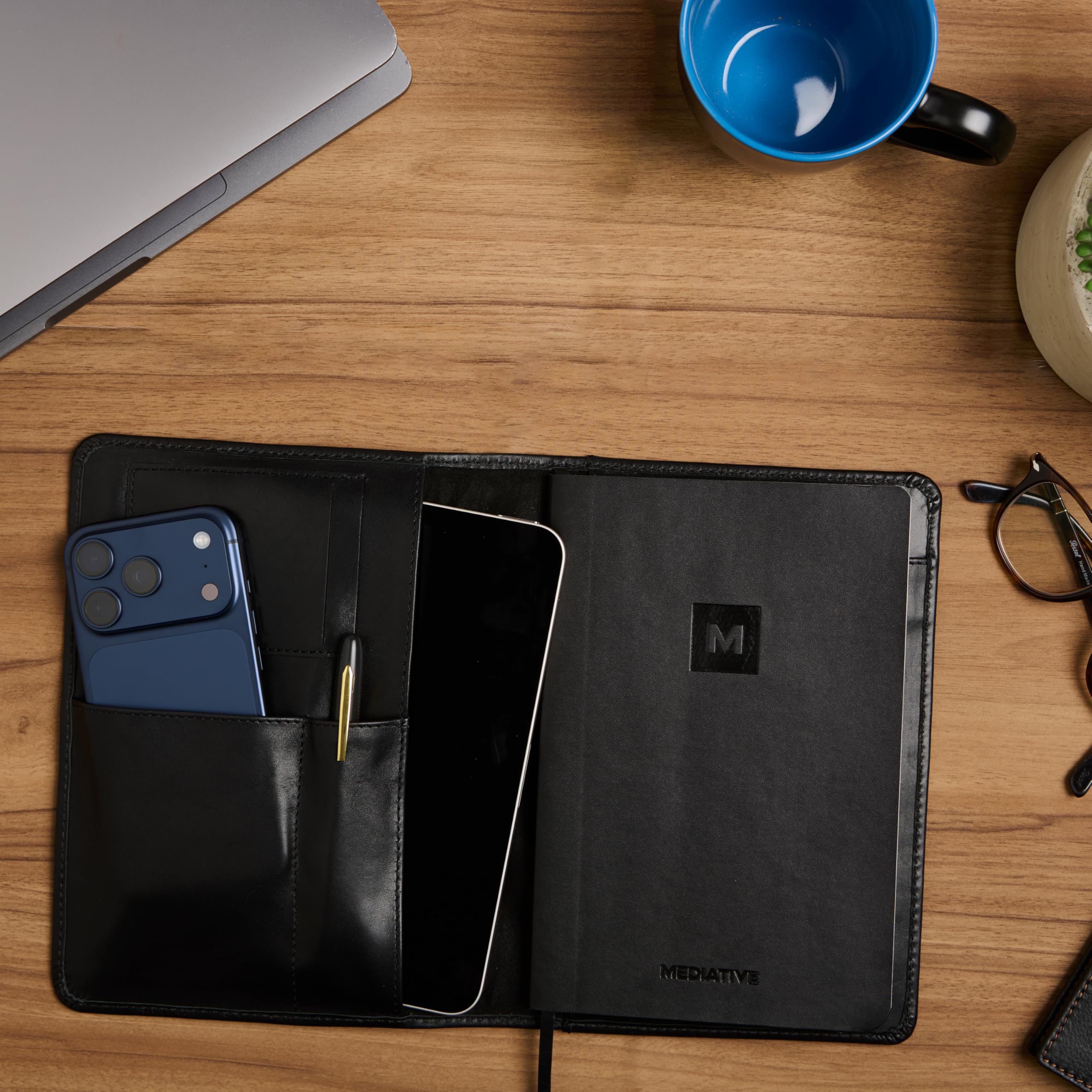 Theodore Carnet de Notes en Cuir - Compatible A5 & Moleskine L (14x23 cm) - Idéal Voyage, Organisation, Prise de Notes