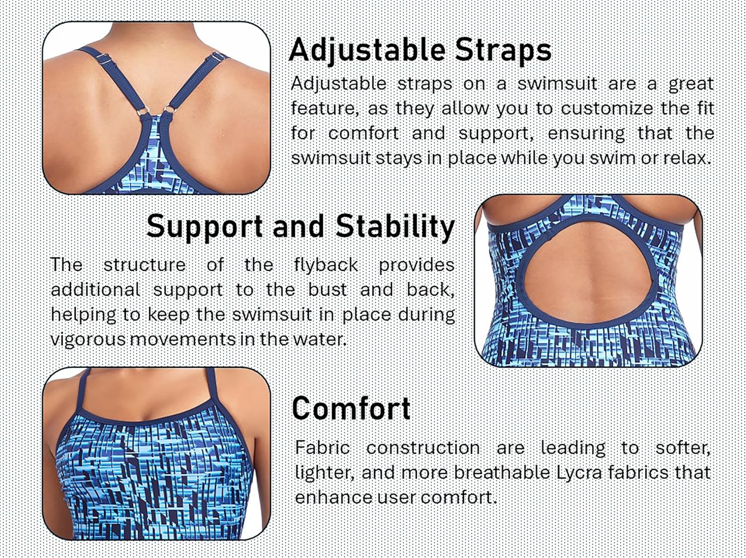 Adoretex Women’s Printed Adjustable Thin Straps Athletic One Piece Swimsuit, with Removable Padded Bra for Youth and Adults