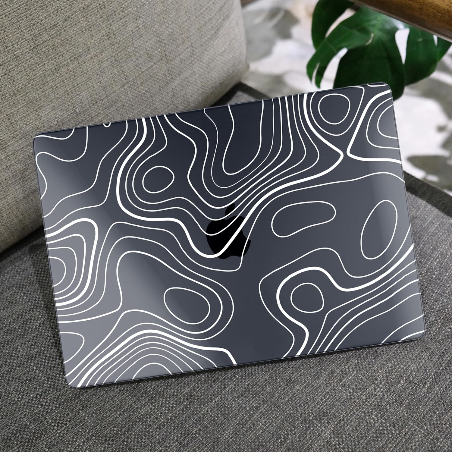 MEEgoodo for M5/M4/M3/M2 MacBook Air 13.6 inch Case 2026 2025 2024 2022(Fit Model A3449 A3240/A3113/A2681), Clear Laptop Shell Cases for MacBook Air 13-inch, Topographic Map